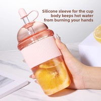 Nouvelle tasse à paille en plastique de 540 ml avec poignée, réutilisable, écologique, anti-fuite, sans BPA, étanche, multicolore, portable, pour le lait
