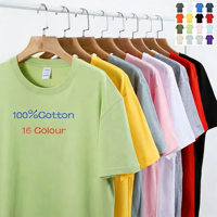 T-shirts personnalisés brodés en gros, 100% coton, grande taille, manches courtes, impression de t-shirts publicitaires avec logo personnalisé