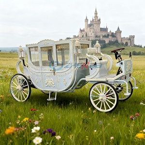 Carruaje Real de Color Claro Más Vendido, Carroza Real para Bodas, Carruaje Familiar de Cuatro Ruedas para Turismo y Paseos - Product Image 5