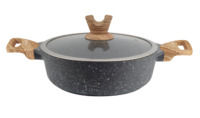 Casserole Ronde en Aluminium Coulée Moderne à Motif Tout Design, Saine et Antiadhésive, pour la Cuisine à Domicile
