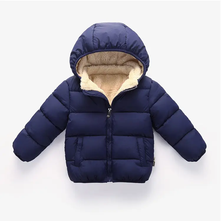 2021 di vendita calda bambini cappotti morbido addensare con cappuccio staccabile cappotto di inverno di colore solido casuale del bambino cappotti outwear