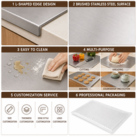 Planche à découper en acier inoxydable 201, double face, pour cuisine et pâtisserie, compatible lave-vaisselle, facile à nettoyer, logo personnalisé