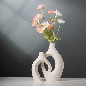 北欧風 大型 陶磁器製 フラワーベース つや消しブラック 花瓶 インテリア雑貨 1個 - Product Image 3