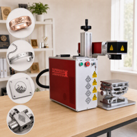 Nouvelle machine de marquage laser à fibre Mopa 50W, compatible DXF, pour bijoux, or, argent, acier inoxydable, rotative, refroidie par air, haute précision