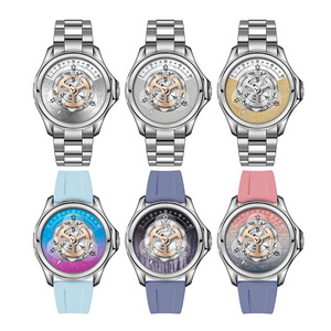 ผู้ผลิตนาฬิกาแบบกึ่งสั่งทำพิเศษ นาฬิกาจักรกลอัตโนมัติแบบ Wandering Hour  หน้าปัดเคลือบอีนาเมล + ตัวเลือกหน้าปัดพิมพ์ดิจิทัล สายยาง - Product Image 4