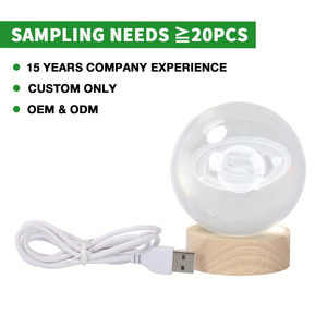 Bóng thủy tinh bằng gỗ cơ sở 3D khắc pha lê bóng ánh sáng ban đêm trang trí món quà sinh nhật món quà giáng sinh kỷ niệm ánh sáng - Product Image 2