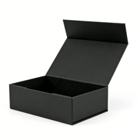 Boîte à bijoux magnétique en papier recyclable avec logo personnalisé, finition mate élégante et gaufrage pour emballage cadeau