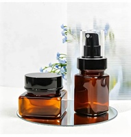 Flacon pulvérisateur carré en PET ambré de 100 ml et 120 ml, flacon pulvérisateur à fine brume pour cosmétiques, toner, parfum, emballage de voyage