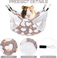 Set 3Pcs Tempat Tidur Gantung Berlapis Ganda Anti Dingin untuk Hewan Peliharaan Kecil, Sarang Istirahat, Tempat Bermain, Aksesoris Kandang untuk Sugar Glide