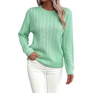Suéter Casual Personalizado para Mujer, Cuello Redondo, Color Sólido, 100% Algodón, 300 GSM, Antipilling, Secado Rápido, Transpirable - Product Image 6