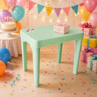 Table en plastique robuste pour enfants, coins arrondis, faible hauteur, pour les tout-petits, art et artisanat, bureau d'étude pour la maternelle, facile à nettoyer, intérieur