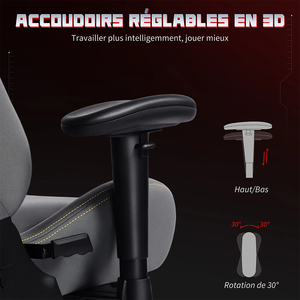 Fauteuil <span class=keywords><strong>Gamer</strong></span> Anji Personnalisé Haut de Gamme en Gros, Chaise de Gaming 2D OEM Entièrement Réglable, Confort Élégant, Nouveau Tissu Gris - Product Image 3