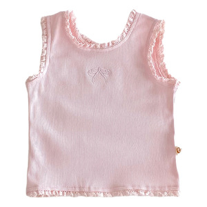 Camisetas sin mangas de verano para bebés niñas, <span class=keywords><strong>camiseta</strong></span> básica de algodón fino con volantes y bordados, ropa interior y exterior para niños - Product Image 5