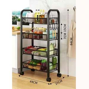 Rotating <b>Kitchen</b> <b>Storage</b> Rack <b>Kitchen</b> <b>Storage</b> Trolley 5 Layer <b>Storage</b> Vegetable Rotating Rack - Product Image 6