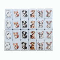 Puzzelspel Mahjong Set Aan Zee Escape Aangepaste Vlag Emoj Fruit Patroon Mahjong Tegels Poker Chips Type
