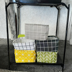 Cesta de Almacenamiento Plegable Rectangular de Tela con Asa, Caja de Almacenamiento Impermeable de Algodón y Lino para Escritorio - Product Image 3