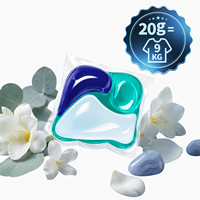 OEM ODM Label Pribadi Kustom 20g Pod Cuci Pakaian Sekali Pakai Ramah Lingkungan Anti-Bakteri dengan 80% Bahan Aktif untuk