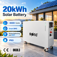 SOEC 51,2V 400Ah 20kWh IP65 LiFePO4 Batteriepack Smart BMS WiFi Heim-Solarenergiespeicher Netzunabhängiges ESS-System