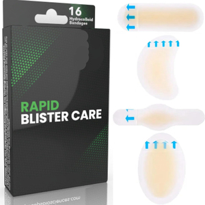 La elección del atleta de resistencia campeón mundial. 16 vendajes para ampollas Rapid Care. Apósitos hidrocoloides para ampollas, quemaduras y heridas - Product Image 1