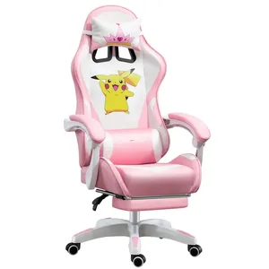 Silla ergonómica con reposapiés para videojuegos, asiento con diseño encantador de Sailor Moon, color rosa, novedad - Product Image 4