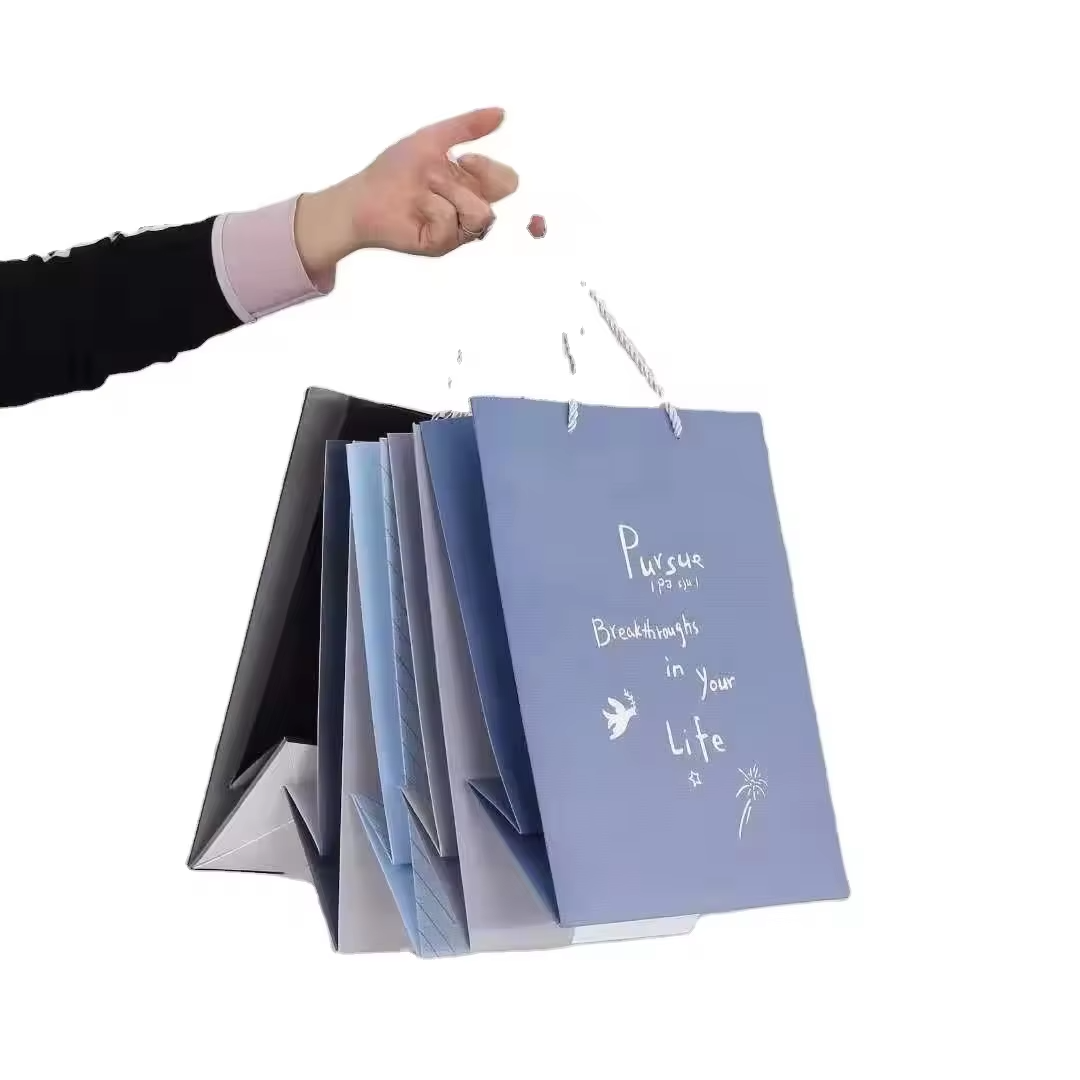 Customized Print Luxury Eco-Friendly Reusable Gift Paper Shopping Bags with Your Own Logo for Promotion Wholesale Small Business