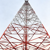 Tour en treillis galvanisée à 3 pieds en acier angulaire, économique, pour couverture de signal micro-ondes de réseau sans fil modulaire