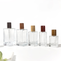 Fabricant sur mesure de flacons de parfum en verre rectangulaires de luxe vides avec pompe pulvérisatrice, 30 ml, 35 ml, 50 ml, 100 ml