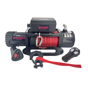 Treuil électrique automatique robuste pour camions de pompiers tout-terrain de 9 500 lb avec câble synthétique pour remorque - Product Image 2