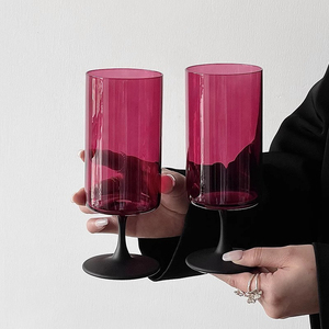 Nouvelle arrivée gobelet droit rose rouge clair <span class=keywords><strong>noir</strong></span> gobelet à <span class=keywords><strong>champagne</strong></span> et verres à vin - Product Image 4