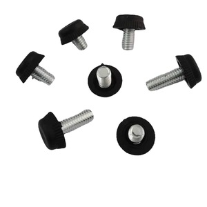 Adjustable Feet M6 Black <b>Plastic</b> Flat Tooth Furniture <b>Shelf</b> Sofa Leveler 16mm Diameter - Product Image 1