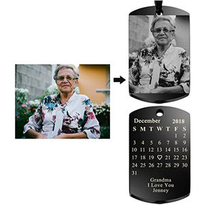 Personalisasi Kustom Diukir Liontin Kalung Gantungan Kunci Tanggal Khusus Kalender Anjing Tag Kremasi Guci Perhiasan untuk Abu Memorial - Product Image 6