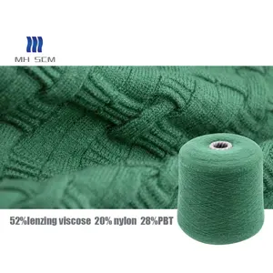 Factory supplier multi color core spun yarn 20%Nylon 52%LenzingViscose 28%PBT textile yarn