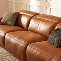 Ensemble de canapés modulaires pour salon en cuir véritable en forme de L avec éponge haute densité, design moderne et luxueux