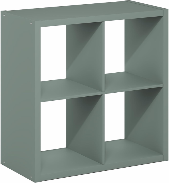 4-Cube Cubby Storage Organizer Bookcase, Reversible Extra Thick Shelf for Living Room & Home Office