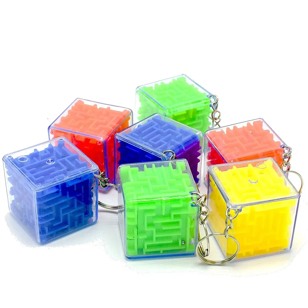 3cm Tiny 3d Puzzle Cube Keyring Maic Cubes With A Bead Decompression Toys For Smartphones Bags Students