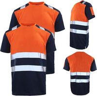 T-shirt da Lavoro Riflettente di Classe 2, Manica Corta, Traspirante, Alta Visibilità per Uomo, Operai Stradali e Controllo del Traffico