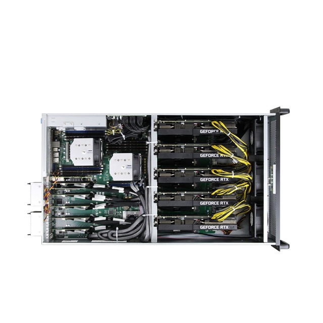5 6 Game Version Graphics Cards AI Server Platform Rack Mount Gpu Server Case Pcie 81mm Spacing