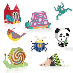 Protection de l'environnement <span class=keywords><strong>couleur</strong></span> Animal enfants bricolage manuel <span class=keywords><strong>Origami</strong></span> <span class=keywords><strong>jeu</strong></span> éducatif simple face 3D pliant papier <span class=keywords><strong>Origami</strong></span> jouets - Product Image 2