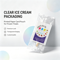 Sachets en plastique transparents thermoscellables pour bâtonnets glacés, conception personnalisée, imprimés sur mesure pour la crème glacée maison estivale