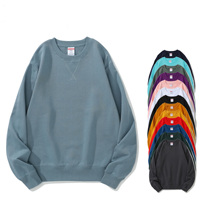 Pull-over d'hiver surdimensionné 100 % coton 380 g/m² en gros, personnalisable avec logo OEM, sweat-shirt unisexe décontracté à col rond vierge