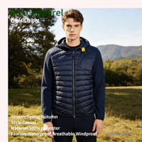 Vestes en duvet pour hommes, vente en gros de vestes matelassées en duvet, vestes en duvet ultra-légères personnalisées pour la randonnée