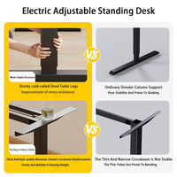 Bureau d'ordinateur réglable en hauteur avec tiroirs de rangement, table de travail assis-debout ajustable