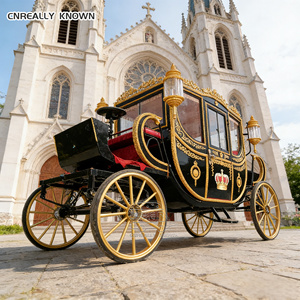 Carruaje de boda real, carruajes tirados por caballos, estilo victoriano, vagón europeo de lujo - Product Image 5