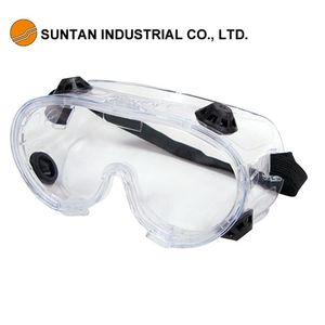 Lunettes de sécurité économiques contre les éclaboussures chimiques Cadre en PVC Lentille en polycarbonate Bandeau élastique à ventilation directe certifié CE - Product Image 2