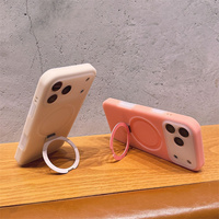 Funda Magnética de Silicona Líquida para Teléfono Móvil, Compatible con iPhone 17 16 15 14 Pro Max, Acabado Mate, con Soporte de Goma, Antigolpes
