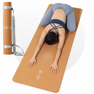 Organic Tapis Mat De Yoga Eco Friendly Cork & Natural Rubber 5mm de espesor antideslizante Yoga Mat Set con logotipo personalizado - Product Image 1