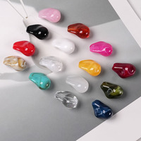 Perles en vrac en acrylique imitation pierre, forme gourde marbrée bicolore 14x27mm, pour la fabrication de bracelets, colliers et porte-clés DIY