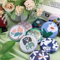 Mini boîte en fer pour parfum, petite boîte ronde en fer blanc, rouge à lèvres fait à la main, cire ronde menthe, boîte en fer blanc, nouvelle collection