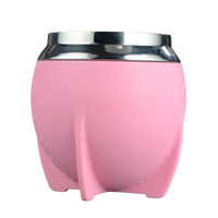 Tasse à Yerba Maté en Acier Inoxydable 10oz à Double Paroi, Style Calabash Argentin, avec Isolation Extérieure en Plastique