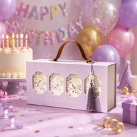 Vente chaude d'usine : Coffret cadeau de gâteaux de lune pour le Festival de la Mi-Automne, emballage de luxe avec poignée en cuir, dorure à chaud, personnalisable OEM, vente en gros